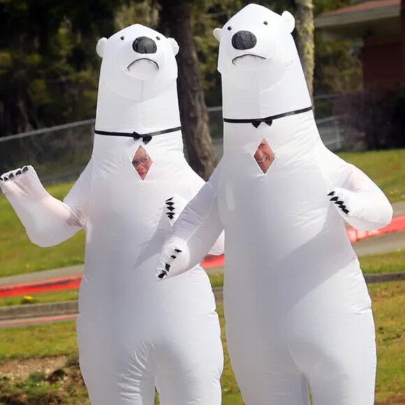 Inflatable Polar Bear Costume Adult Blow up Halloween - Picture 6 of 8